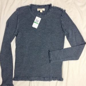 Michael Kors merino wool fringed "Derby" pullover